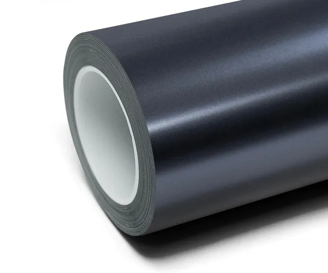Inozetek Frozen Satin Metallic Charcoal Blue vinyl wrap film texture · Specced